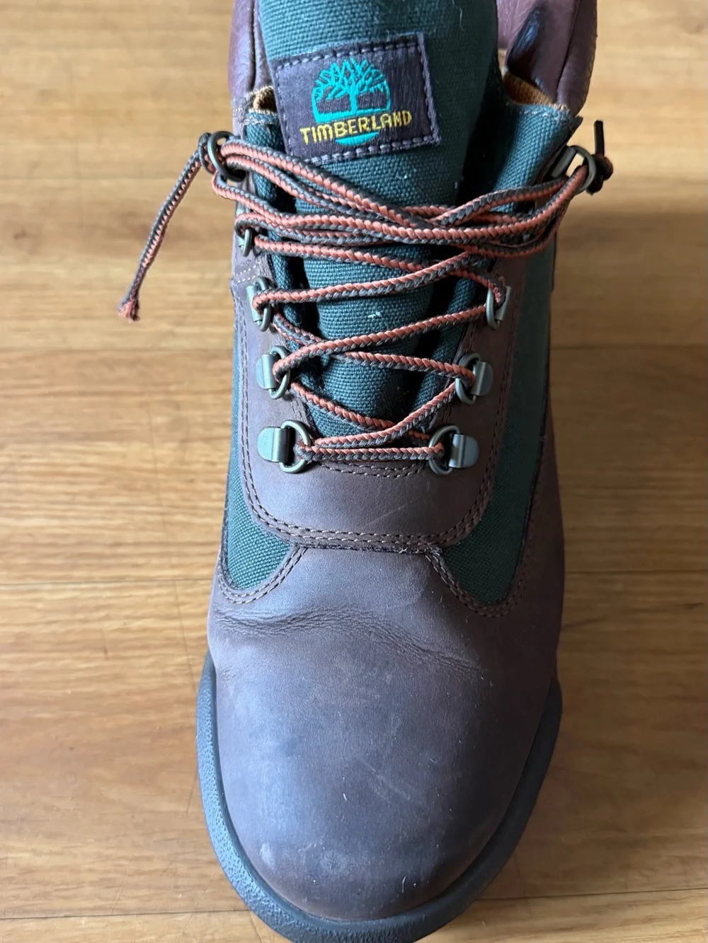 Timberland Brown and Green Men's Leather Hiking Boots